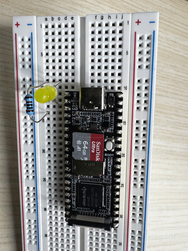 Breadboard parts layout used in this demo