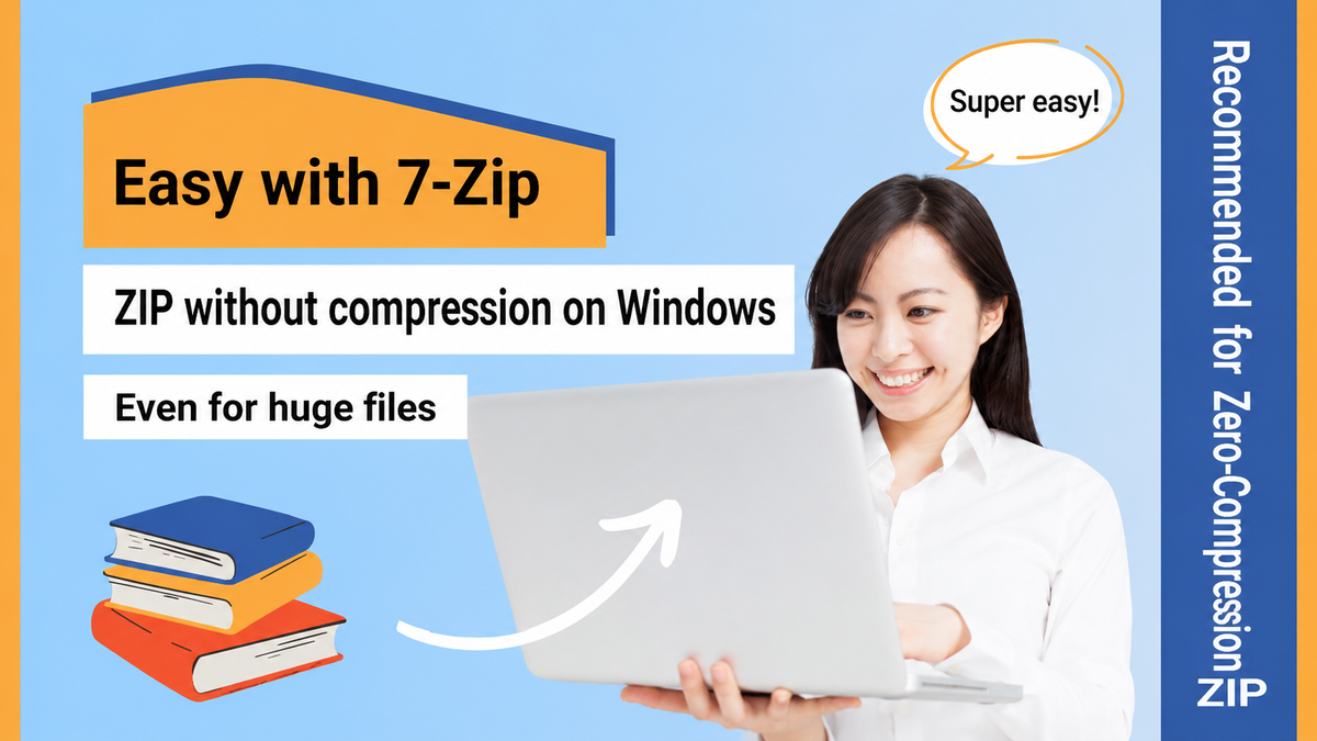 How to Store a Folder Containing Huge Files in an Uncompressed ZIP on Windows