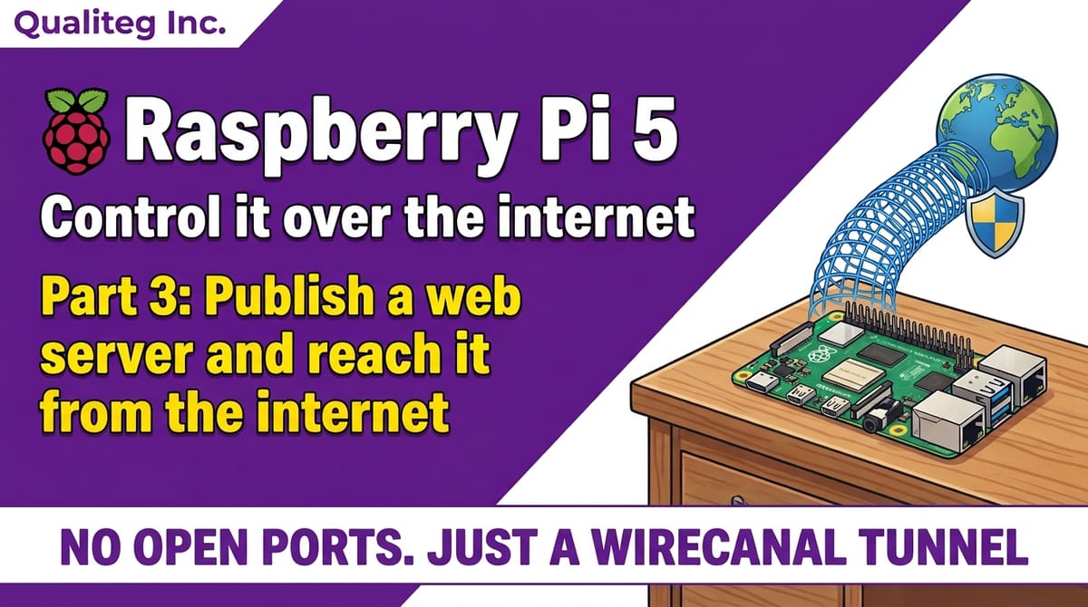 Publishing a Raspberry Pi 5 Web Server to the Internet: No Open Ports, Just a WireCanal Tunnel