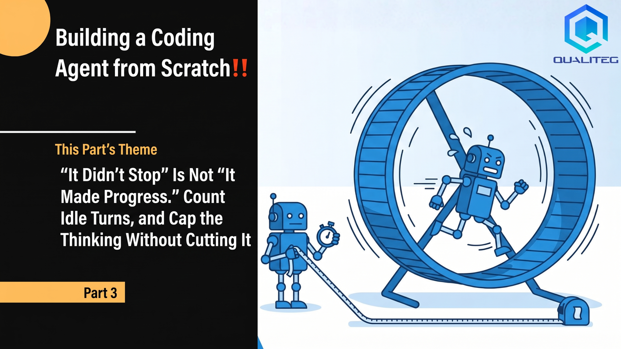 Building a Coding Agent from Scratch, Part 3: "It Didn't Stop" Is Not "It Made Progress." Count Idle Turns, and Cap the Thinking Without Cutting It